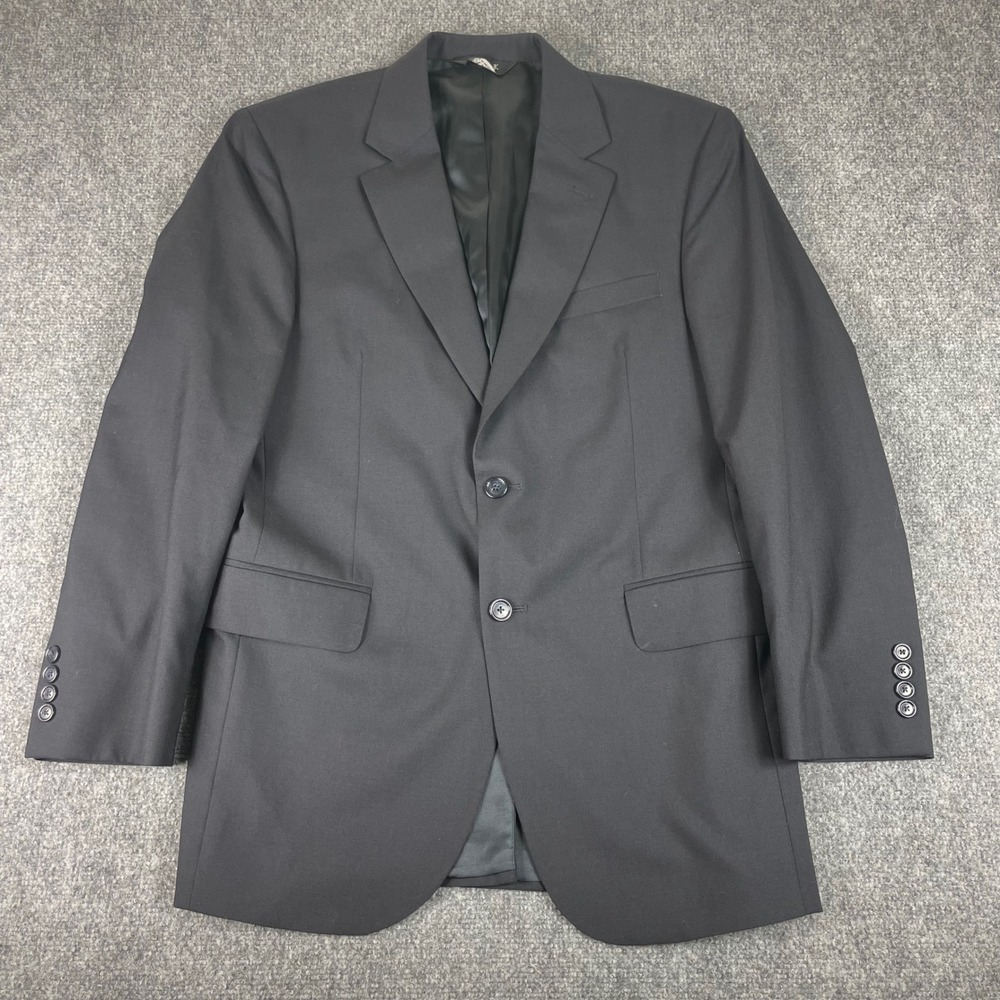 Jos. A. Bank Blazer Size 38R Black‎ 100% Wool Two Button Jacket Business Men's